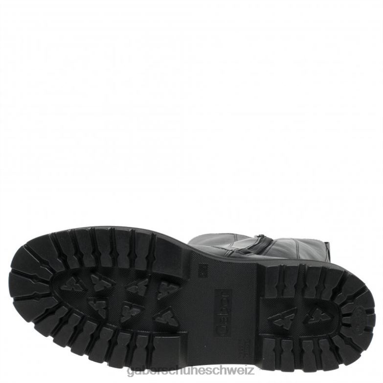 Schuhwerk Frauen Gabor schwarz/weißer Stich Gaby wadenlange Stiefel XTX02259