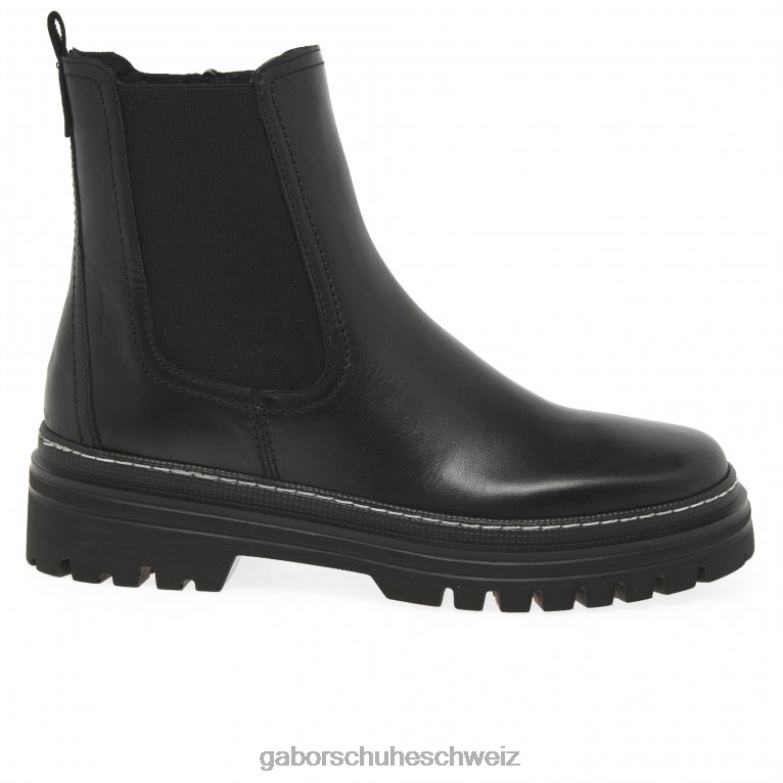 Schuhwerk Frauen Gabor schwarz/weißer Stich Gazania Chelsea-Stiefel XTX02236