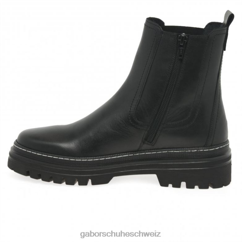 Schuhwerk Frauen Gabor schwarz/weißer Stich Gazania Chelsea-Stiefel XTX02236