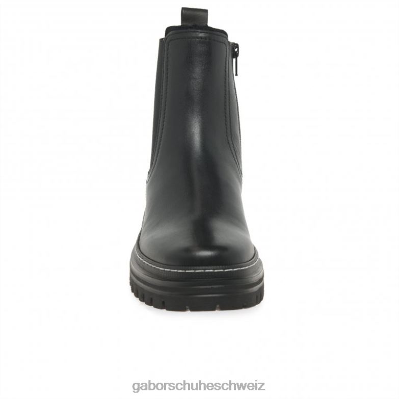 Schuhwerk Frauen Gabor schwarz/weißer Stich Gazania Chelsea-Stiefel XTX02236