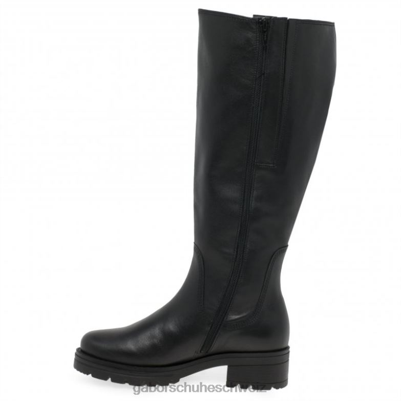 Schuhwerk Frauen Gabor Schwarz Sadberge XL kniehohe Stiefel XTX02336