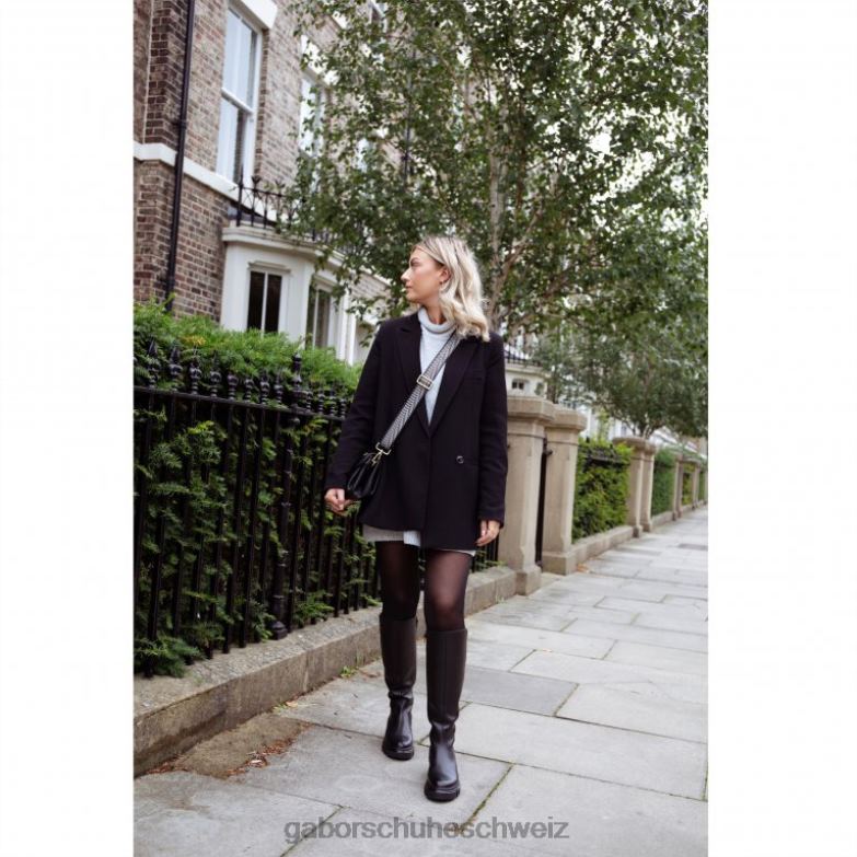 Schuhwerk Frauen Gabor Schwarz kniehohe Stiefel von Juan XTX02273