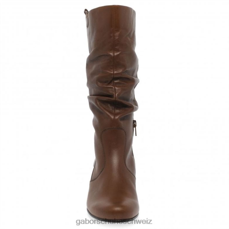 Schuhwerk Frauen Gabor Sattel Weit geschnittene Rachel-Lederstiefel XTX02261