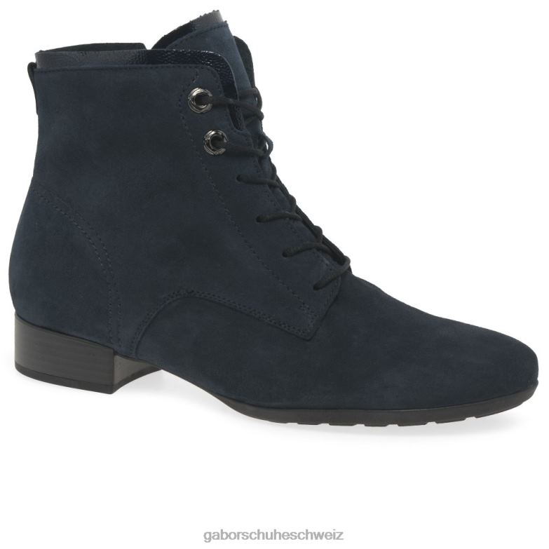 Schuhwerk Frauen Gabor marineblaues Wildleder Bootsstiefeletten XTX02215