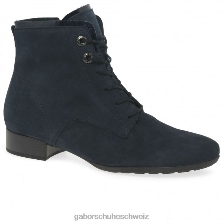 Schuhwerk Frauen Gabor marineblaues Wildleder Bootsstiefeletten XTX02215