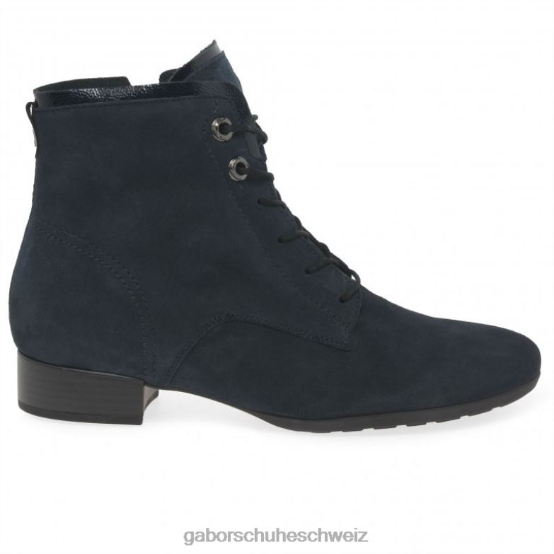 Schuhwerk Frauen Gabor marineblaues Wildleder Bootsstiefeletten XTX02215