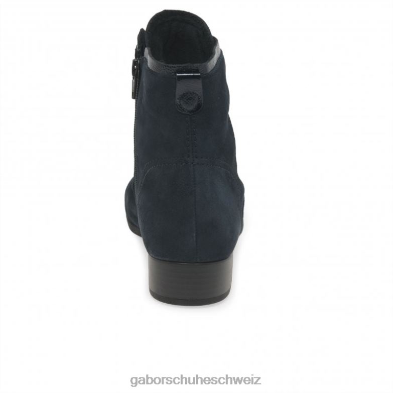 Schuhwerk Frauen Gabor marineblaues Wildleder Bootsstiefeletten XTX02215