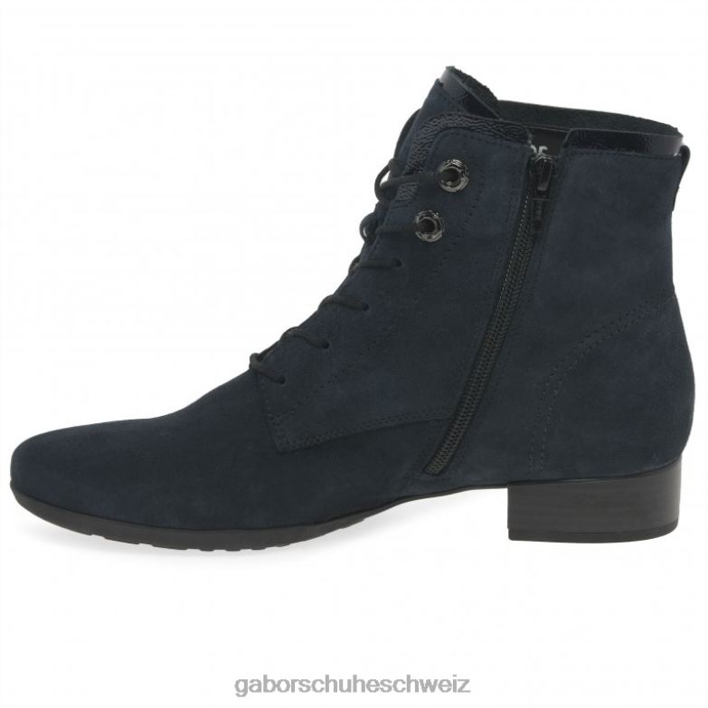 Schuhwerk Frauen Gabor marineblaues Wildleder Bootsstiefeletten XTX02215