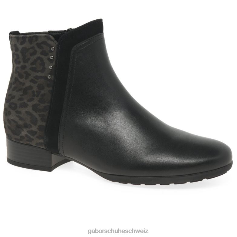 Schuhwerk Frauen Gabor schwarz/anthrazit Breck-Stiefeletten XTX02238