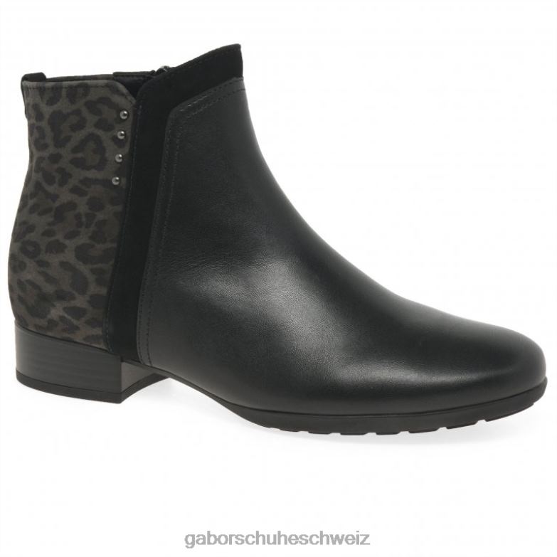 Schuhwerk Frauen Gabor schwarz/anthrazit Breck-Stiefeletten XTX02238