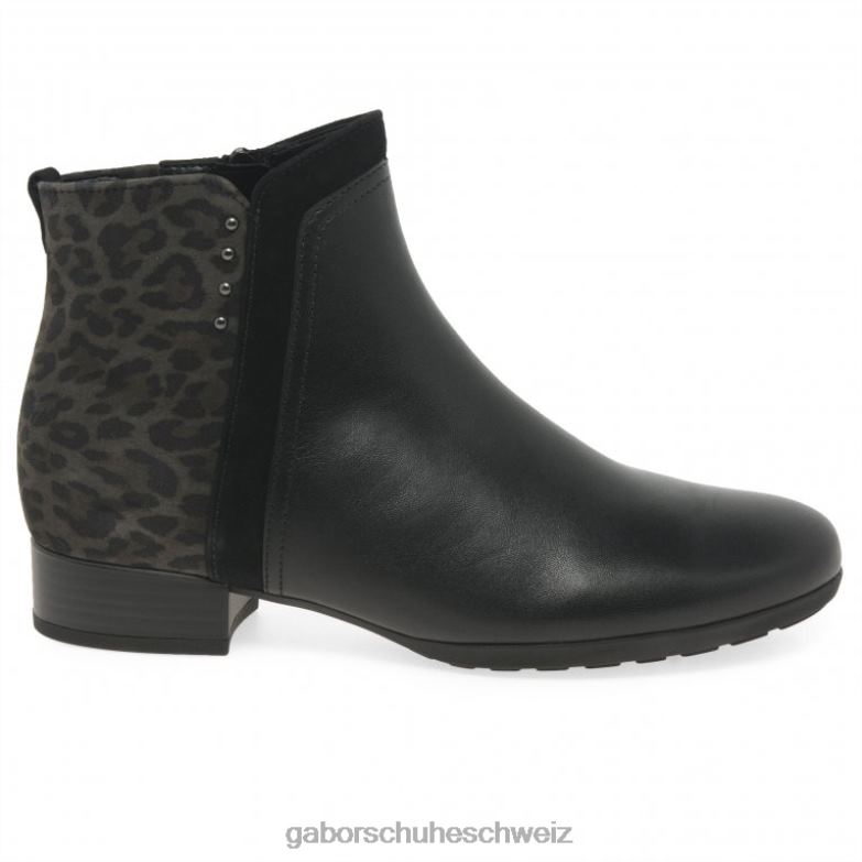 Schuhwerk Frauen Gabor schwarz/anthrazit Breck-Stiefeletten XTX02238