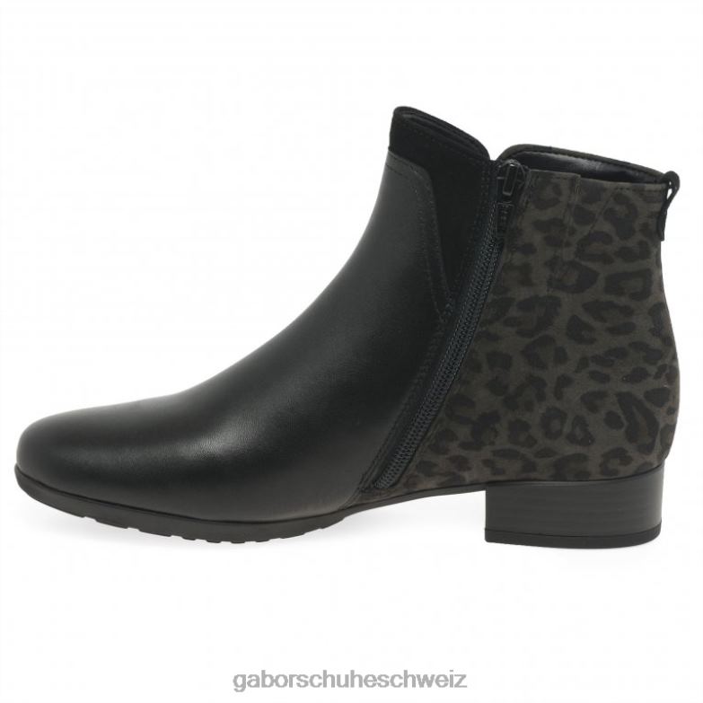 Schuhwerk Frauen Gabor schwarz/anthrazit Breck-Stiefeletten XTX02238