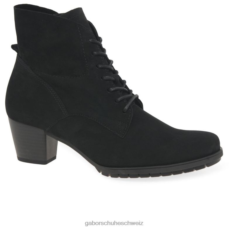 Schuhwerk Frauen Gabor schwarzes Nubuk optimale Stiefeletten XTX02247