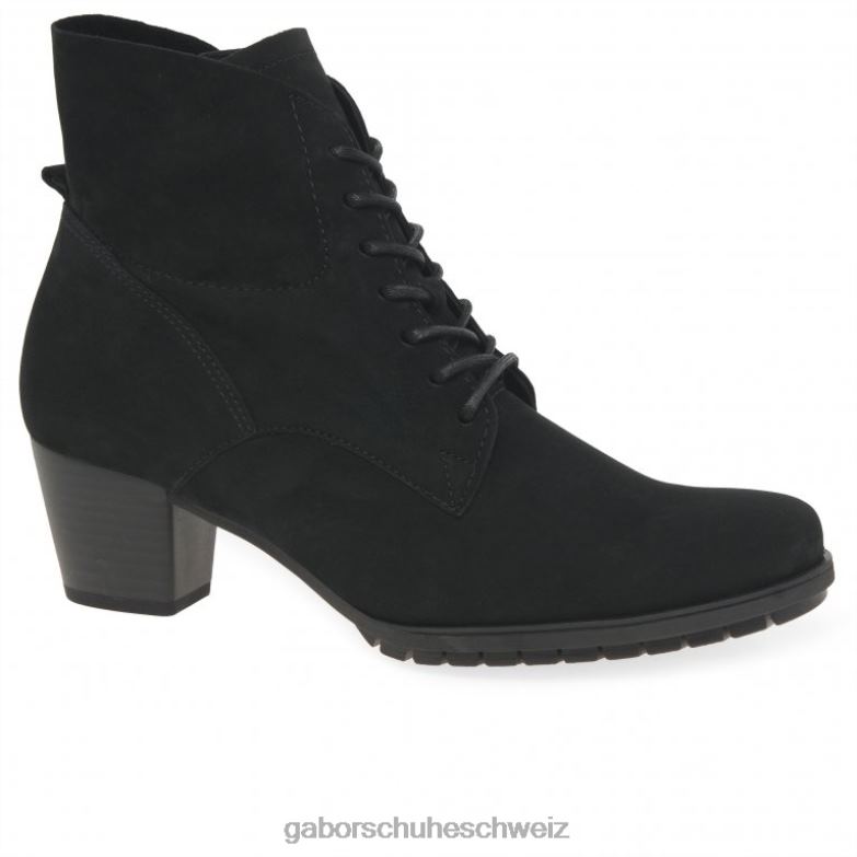 Schuhwerk Frauen Gabor schwarzes Nubuk optimale Stiefeletten XTX02247