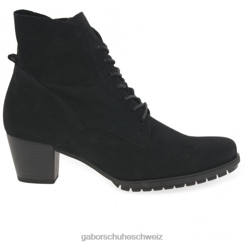 Schuhwerk Frauen Gabor schwarzes Nubuk optimale Stiefeletten XTX02247