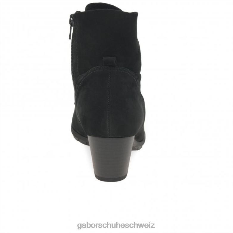 Schuhwerk Frauen Gabor schwarzes Nubuk optimale Stiefeletten XTX02247