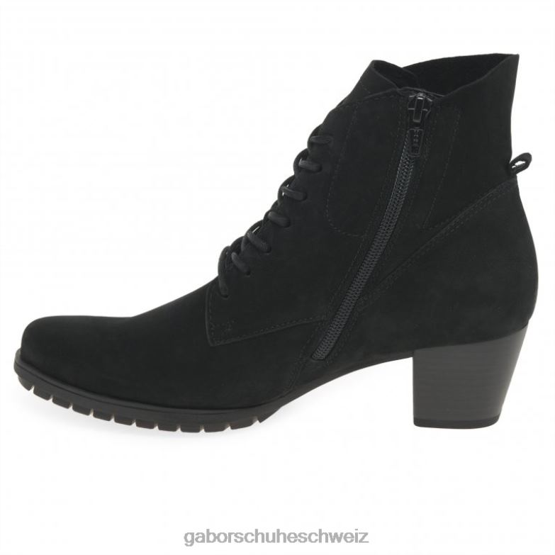 Schuhwerk Frauen Gabor schwarzes Nubuk optimale Stiefeletten XTX02247