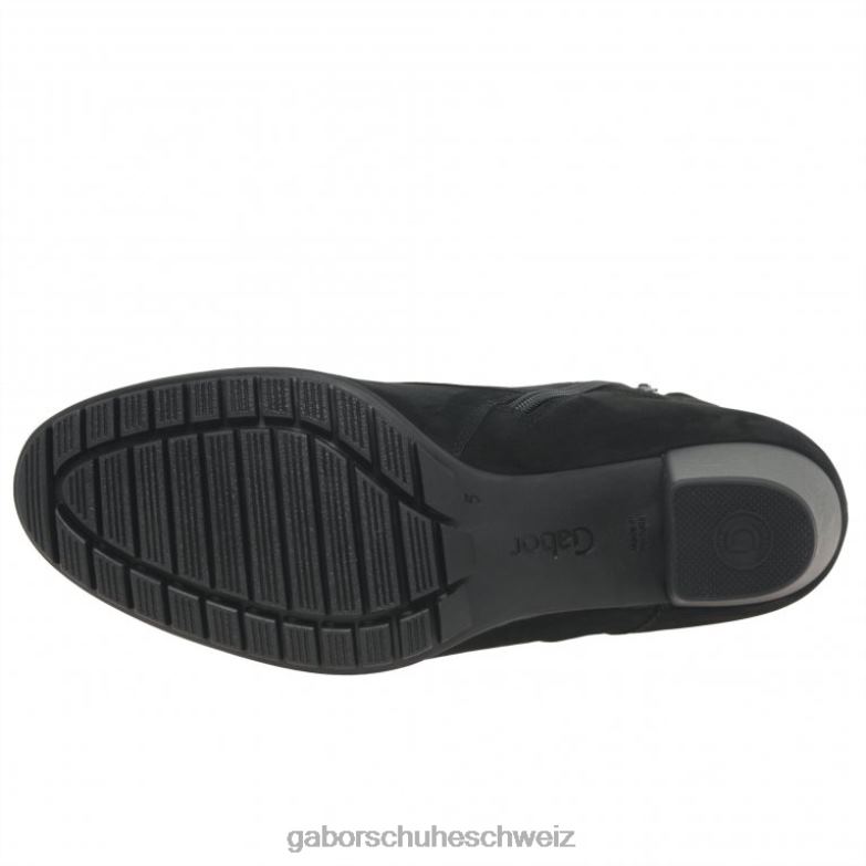 Schuhwerk Frauen Gabor schwarzes Nubuk optimale Stiefeletten XTX02247