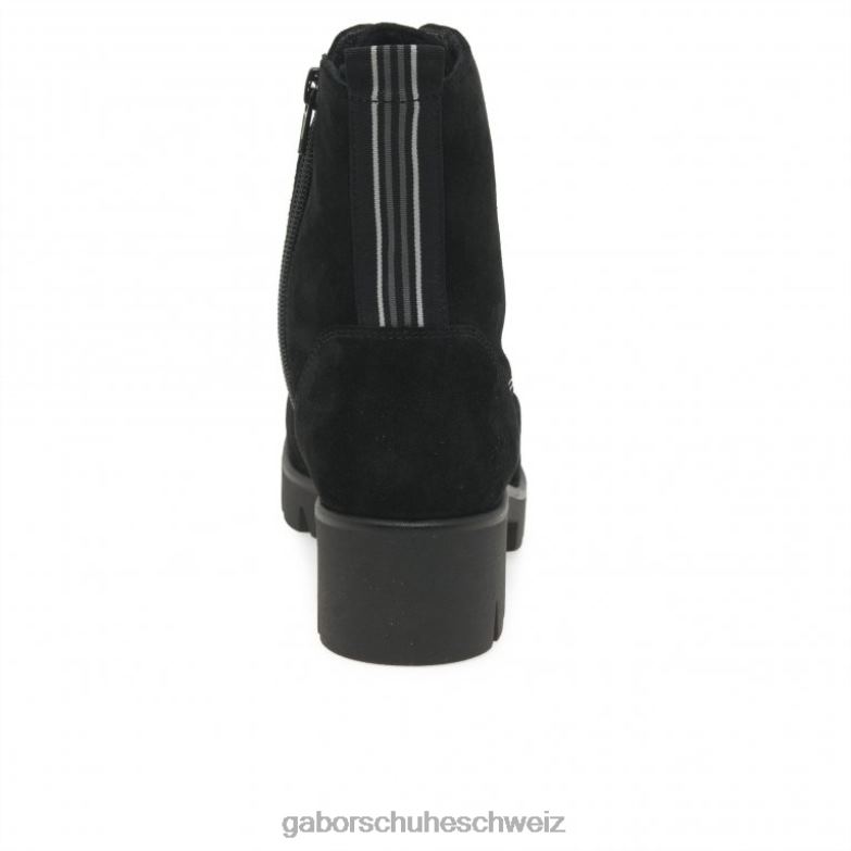 Schuhwerk Frauen Gabor schwarzes Wildleder Baccara-Stiefeletten XTX02191