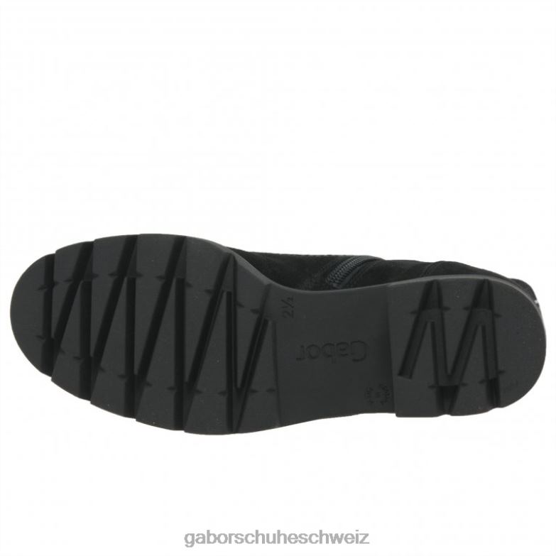 Schuhwerk Frauen Gabor schwarzes Wildleder Baccara-Stiefeletten XTX02191