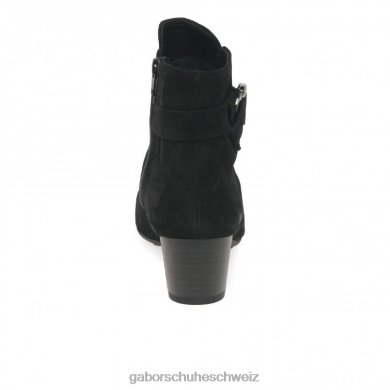 Schuhwerk Frauen Gabor schwarzes Wildleder Hanf-Stiefeletten XTX02202
