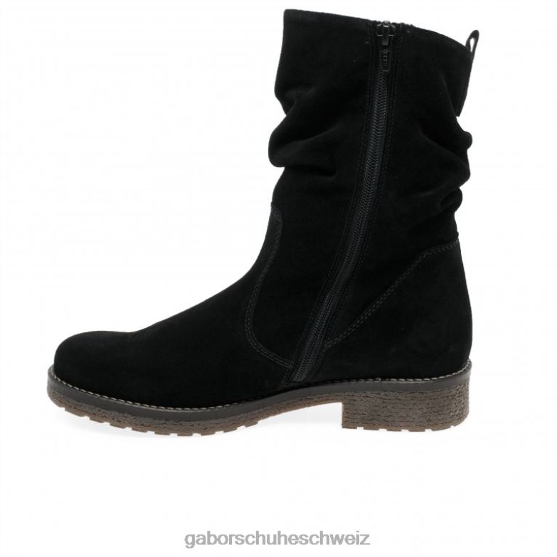 Schuhwerk Frauen Gabor schwarzes Wildleder Mya Stiefeletten XTX02229