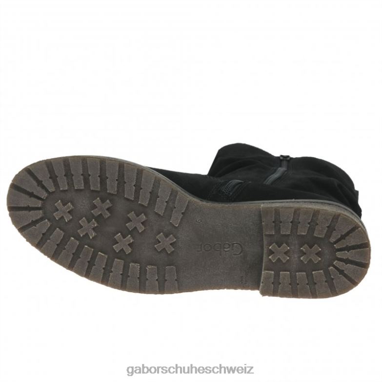 Schuhwerk Frauen Gabor schwarzes Wildleder Mya Stiefeletten XTX02229