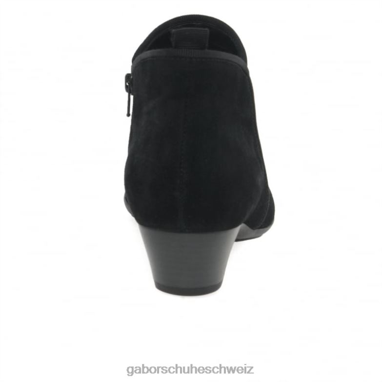 Schuhwerk Frauen Gabor schwarzes Wildleder Trudy Stiefeletten XTX02196