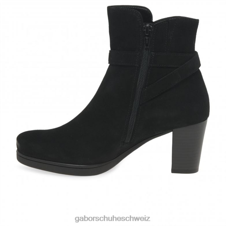 Schuhwerk Frauen Gabor schwarzes Wildleder Vaad Stiefeletten XTX02194